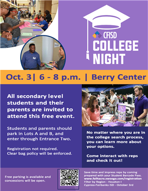 College night October 3 2023 6 to 8 p.m. at the Berry Center